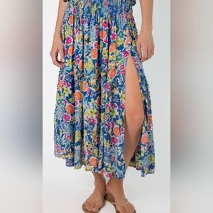 Black Friday! NATURAL LIFE NWT SIZE XS Floral Blue Maxi Skirt